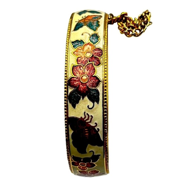 Vintage Floral Necklace & Enamel Bangle Set.  A8 - Picture 10 of 11